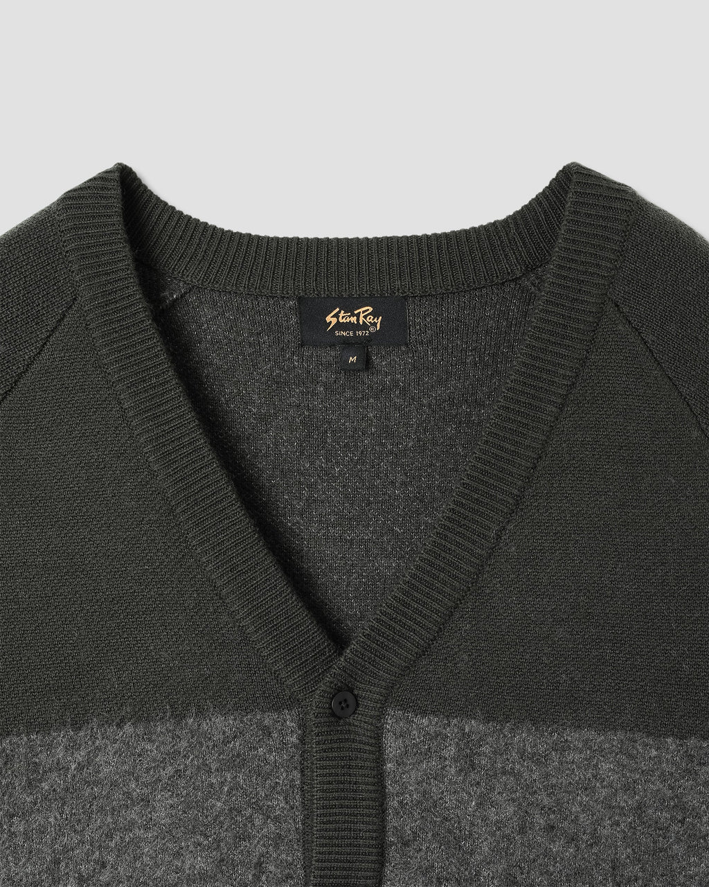 Knitted Cardigan - Botanical Green/Charcoal Stripe