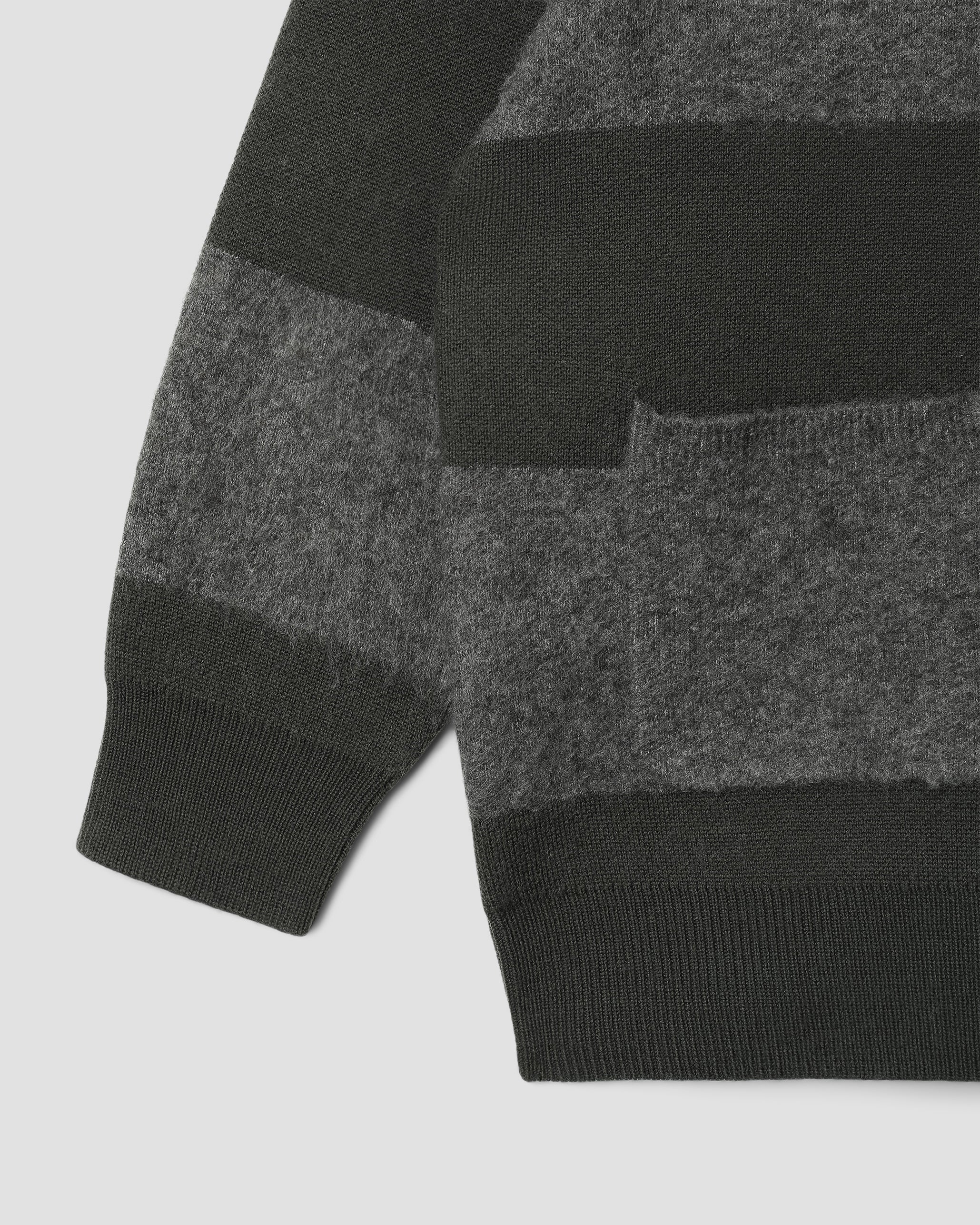 Knitted Cardigan - Botanical Green/Charcoal Stripe