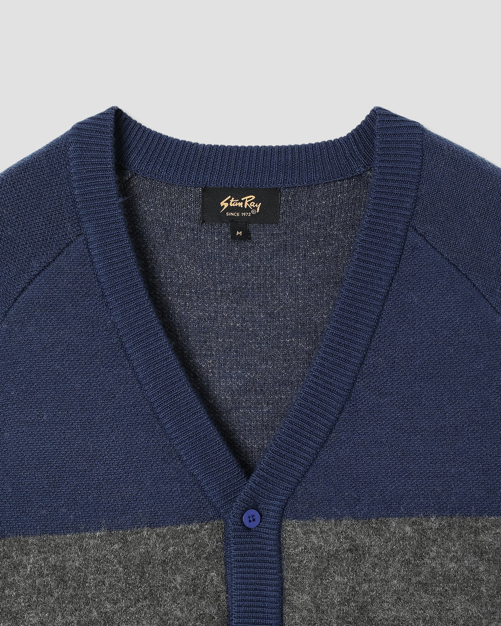 Knitted Cardigan - Navy/Charcoal Border Stripe