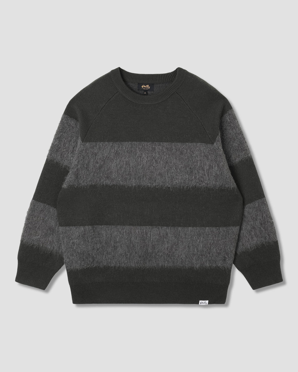 Knitted Sweater - Botanical Green/Charcoal Stripe