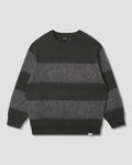 Knitted Sweater - Botanical Green/Charcoal Stripe