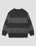 Knitted Sweater - Botanical Green/Charcoal Stripe
