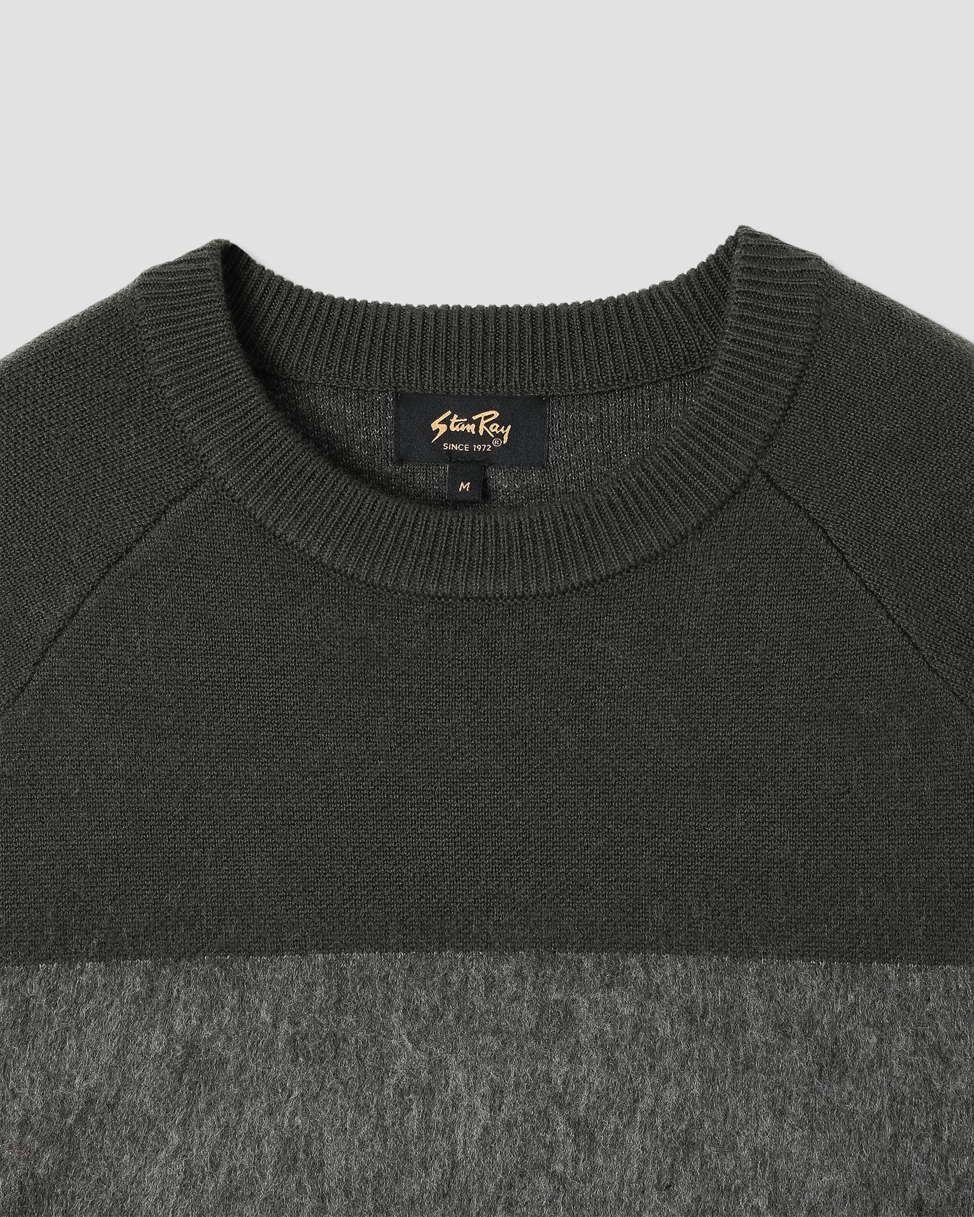 Knitted Sweater - Botanical Green/Charcoal Stripe