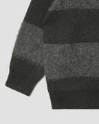 Knitted Sweater - Botanical Green/Charcoal Stripe