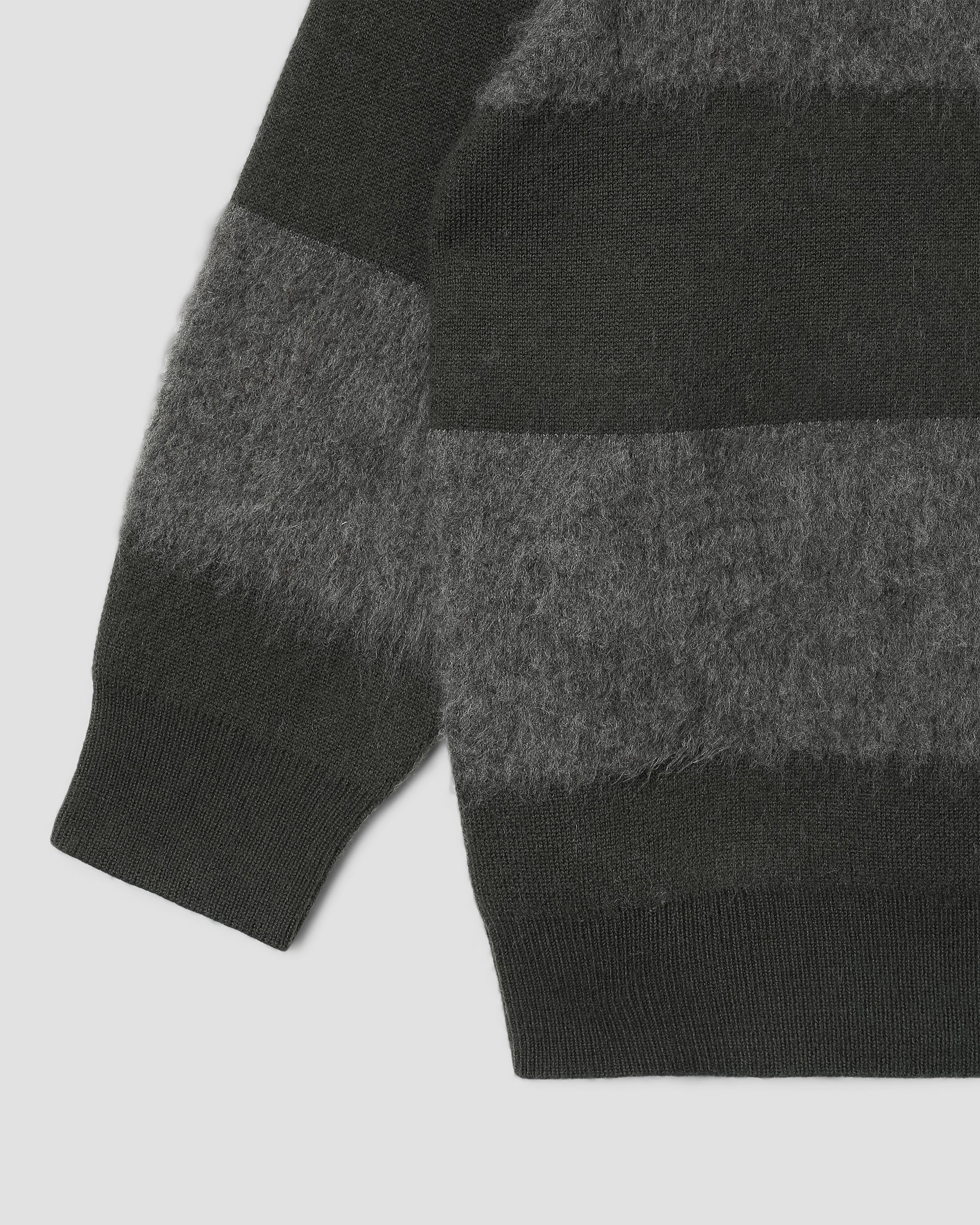 Knitted Sweater - Botanical Green/Charcoal Stripe