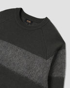 Knitted Sweater - Botanical Green/Charcoal Stripe