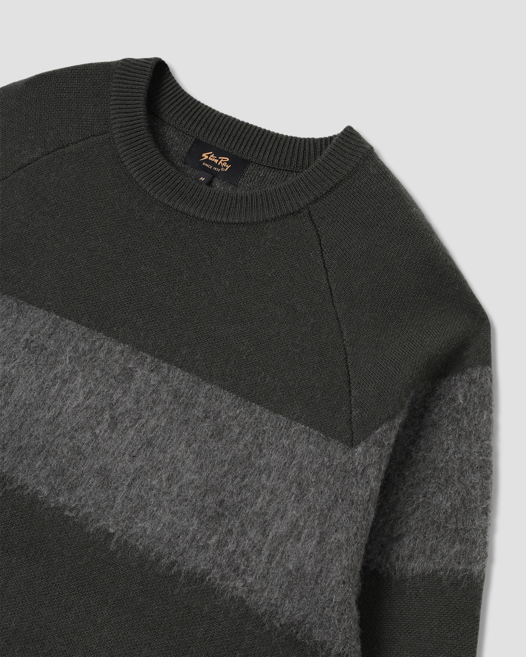 Knitted Sweater - Botanical Green/Charcoal Stripe