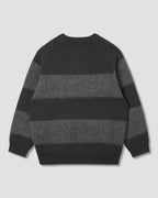 Knitted Sweater - Botanical Green/Charcoal Stripe