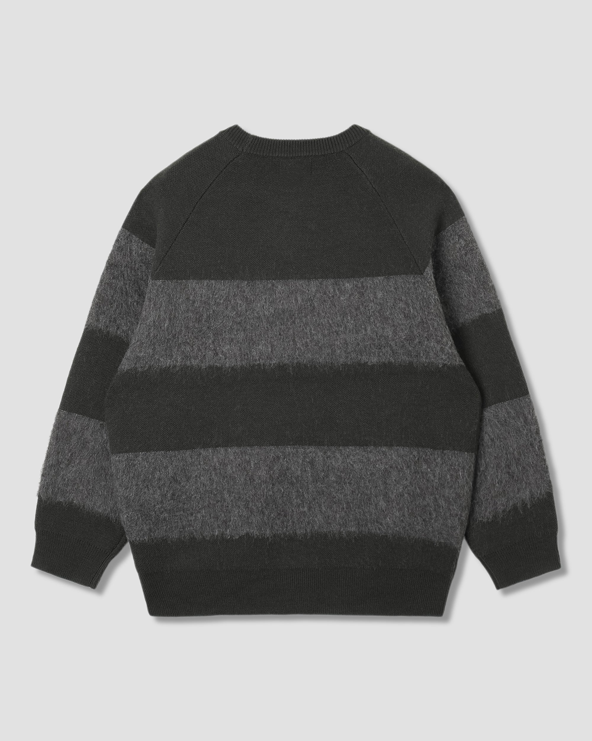 Knitted Sweater - Botanical Green/Charcoal Stripe