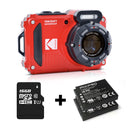 Pack PixPro WPZ2 - 2 Batteries + Carte Micro SD - Rouge - Kodak