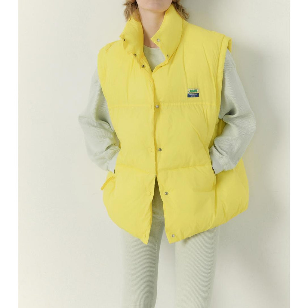 Oversized Sleeveless Midi Puffer Jacket - Beurre - Women