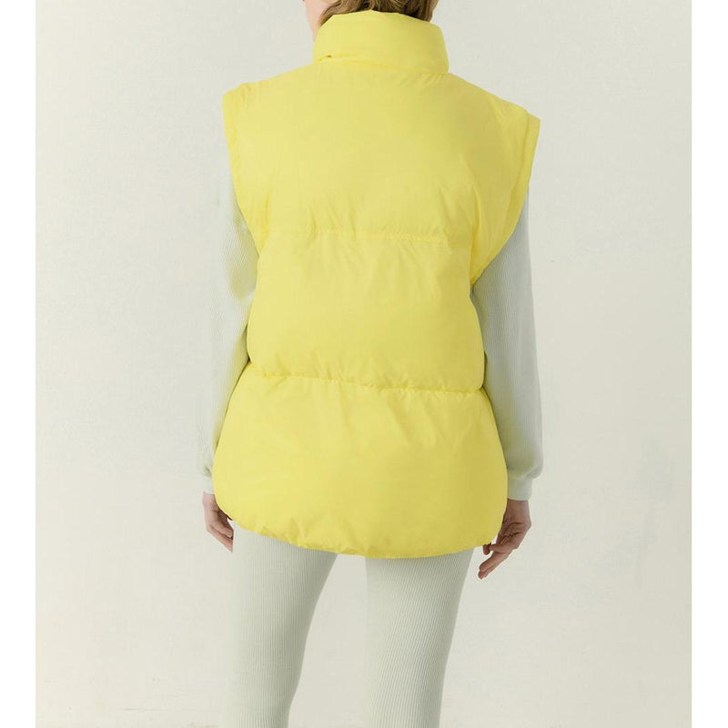 Anorak holgado de largo medio sin mangas - Mantequilla - Mujer