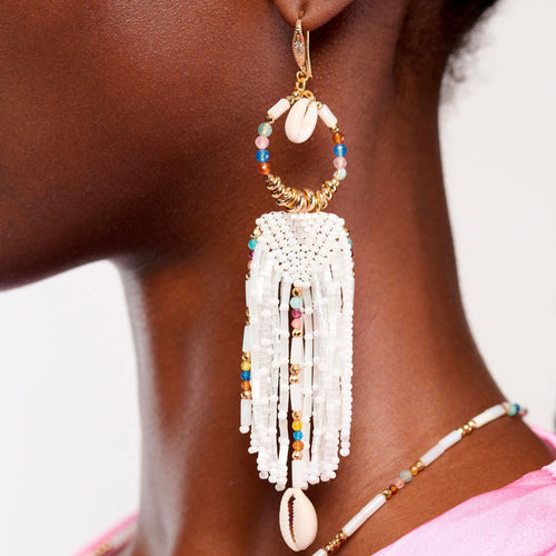 Koukaracha White Earrings