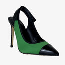 Escarpins Michael Kors Kourtney Toe Cap Sling - Neoprene/Vernis Vert/Noir