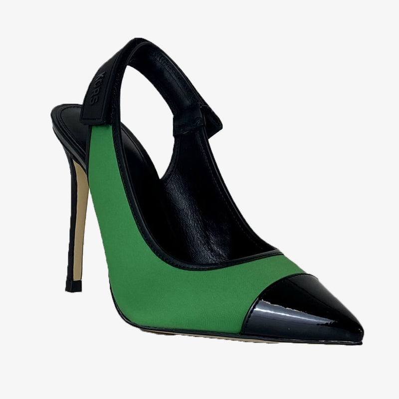 Escarpins Michael Kors Kourtney Toe Cap Sling - Neoprene/Vernis Vert/Noir