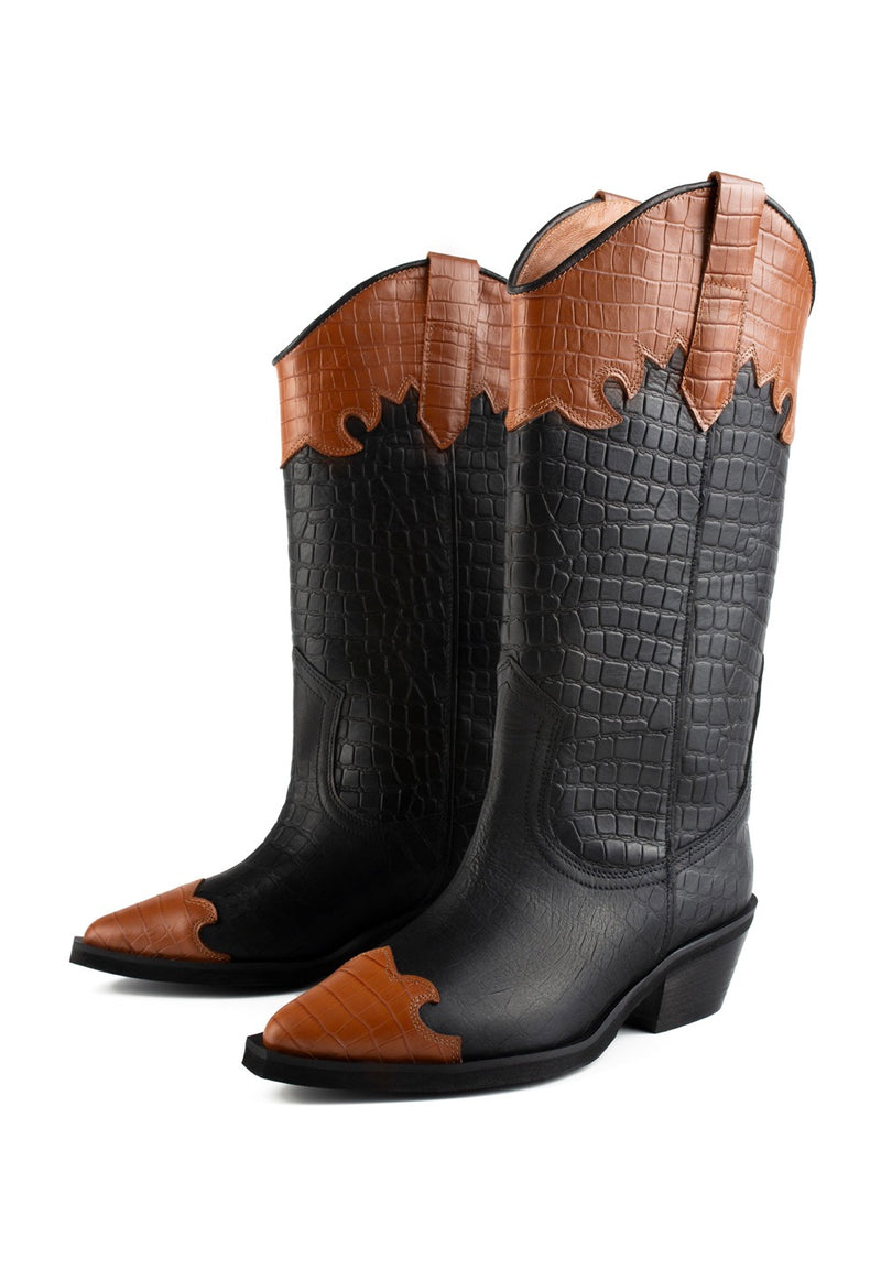 Bottes Night In Texas - Noir Et Marron