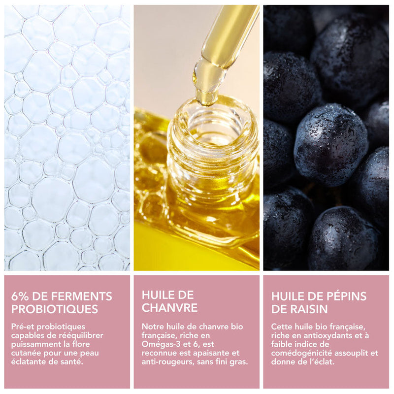 Aceite no comedogénico con probióticos