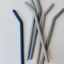 Juego de 6 pajitas azules de playa reutilizables - Selección Konges slojd para encontrar en amaetc.com, tienda conceptual ecológica para niños