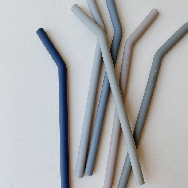 Juego de 6 pajitas azules de playa reutilizables - Selección Konges slojd para encontrar en amaetc.com, tienda conceptual ecológica para niños