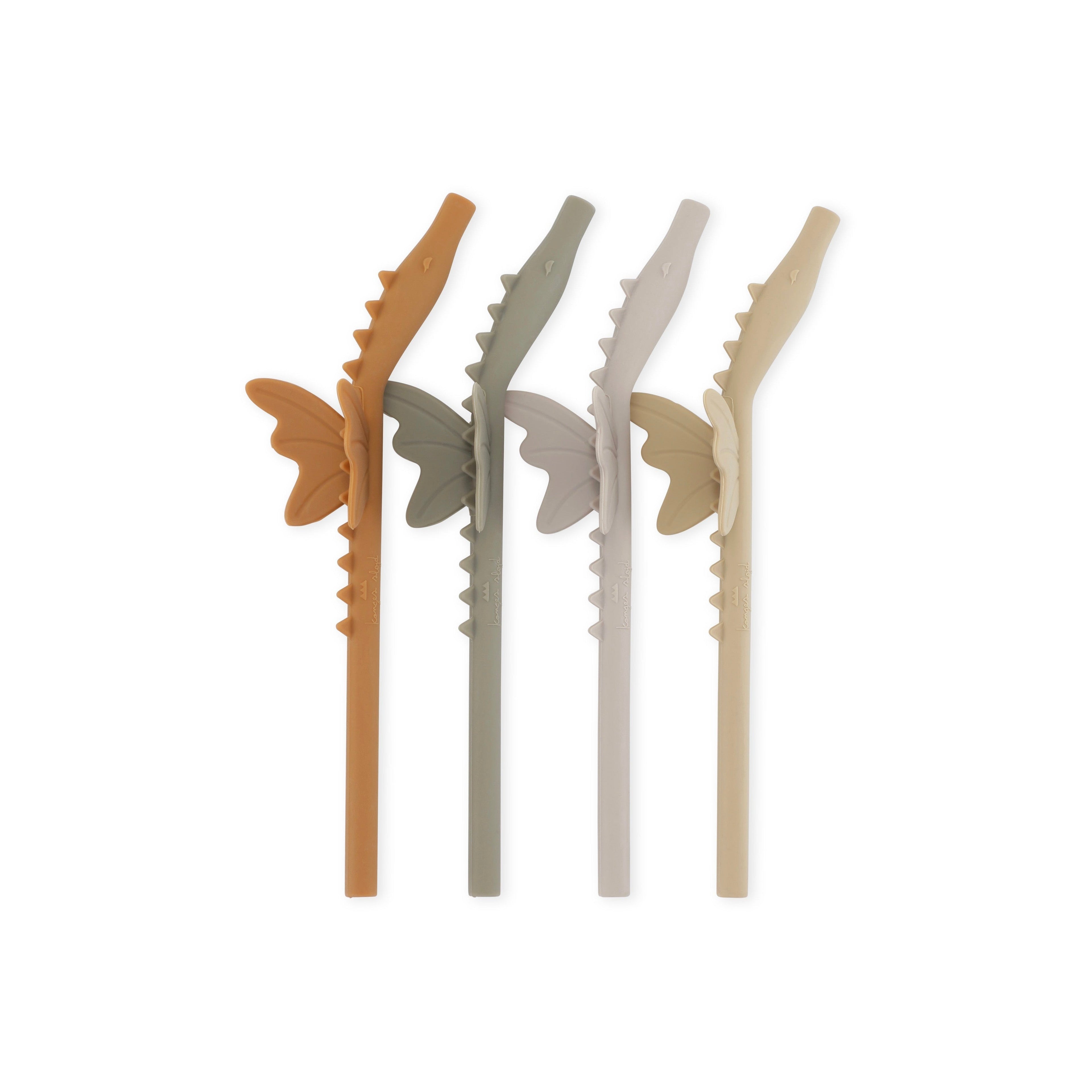 Paquet De 4 Pailles En Silicone Dragon - Caramel Mix