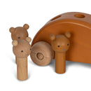 Brown wooden bear pop-up car KONGES SLOJD - Konges Slojd selection to find on amaetc.com, eco friendly concept store for children
