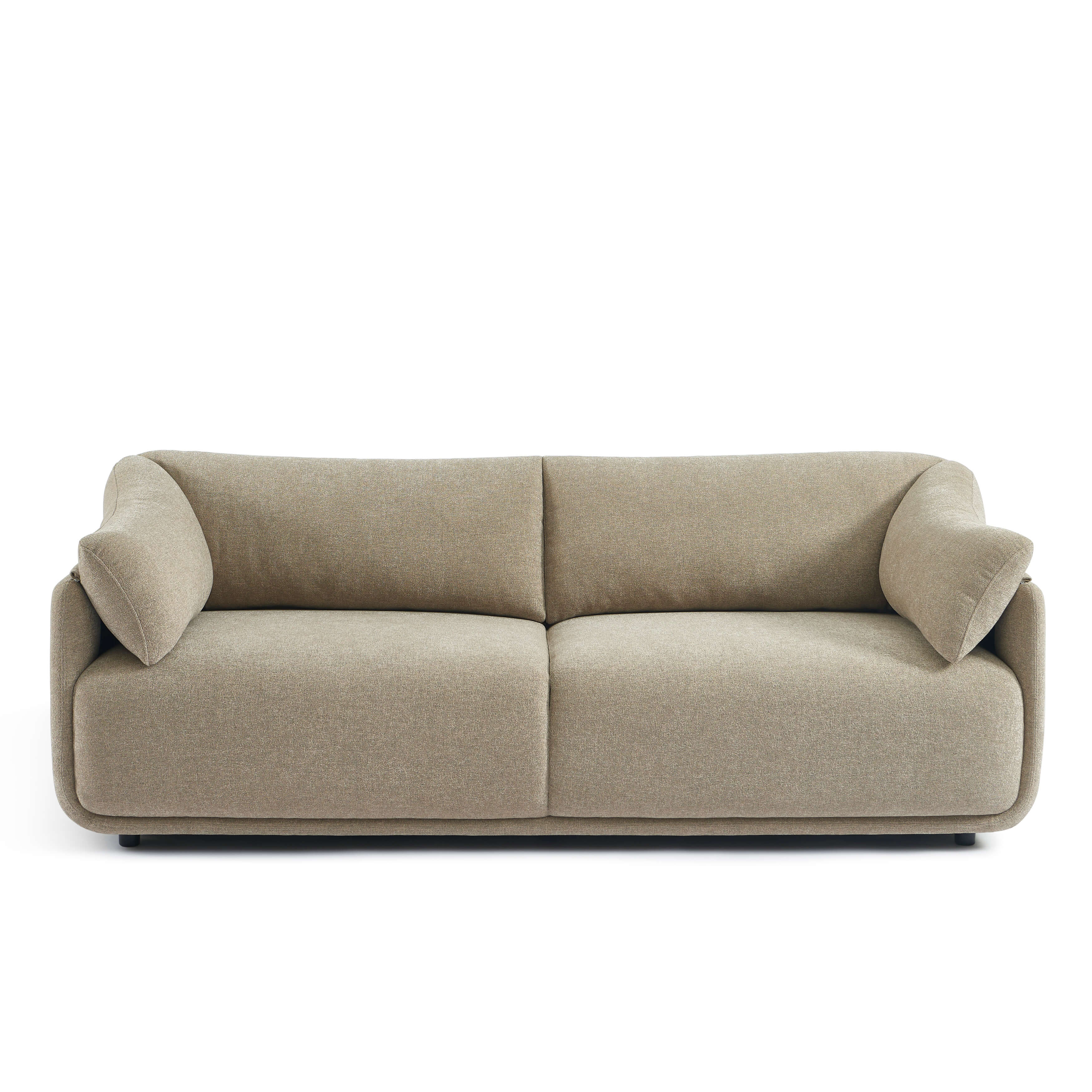 Kurly - 3-Seater Sofa - Textured Fabric - Beige