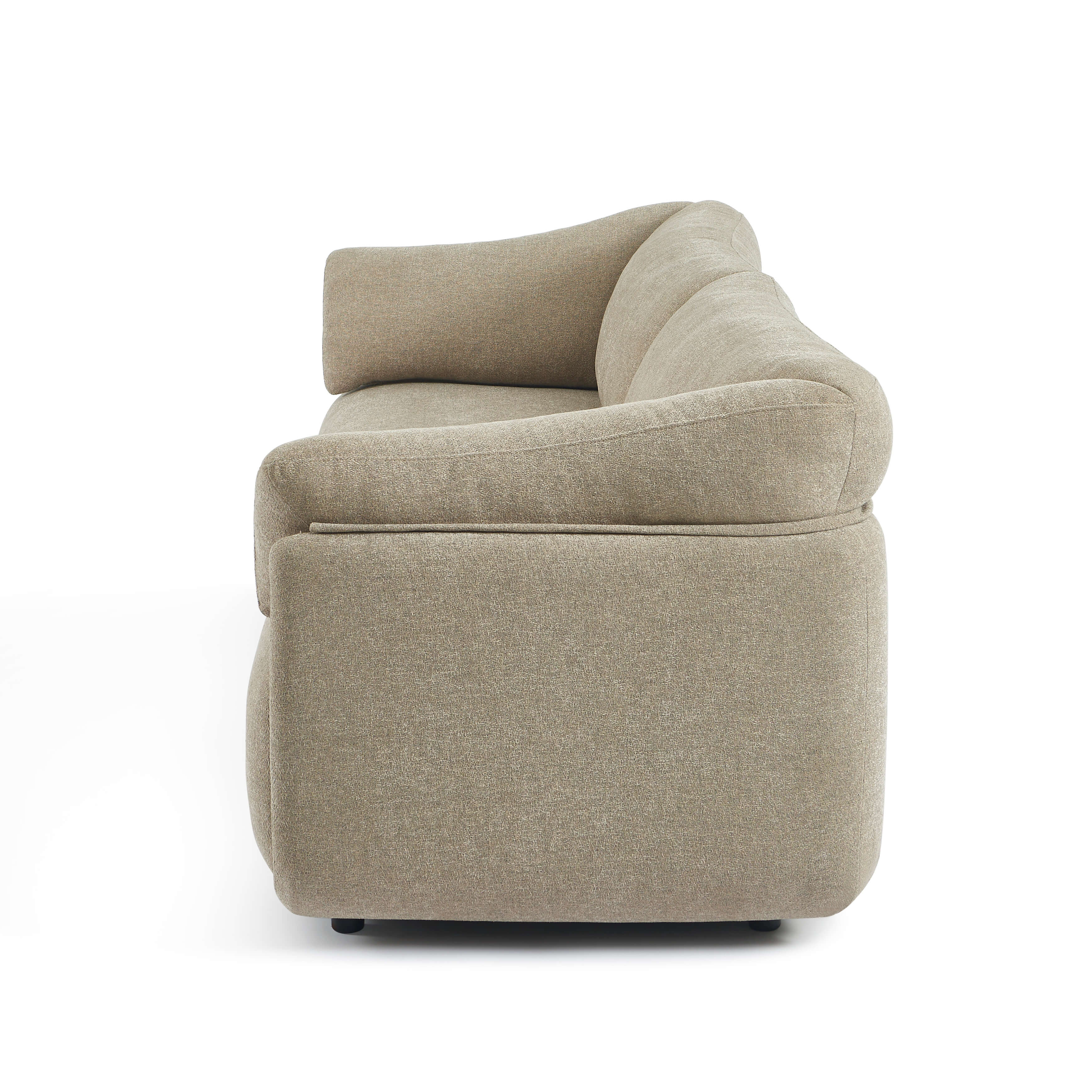 Kurly - 3-Seater Sofa - Textured Fabric - Beige