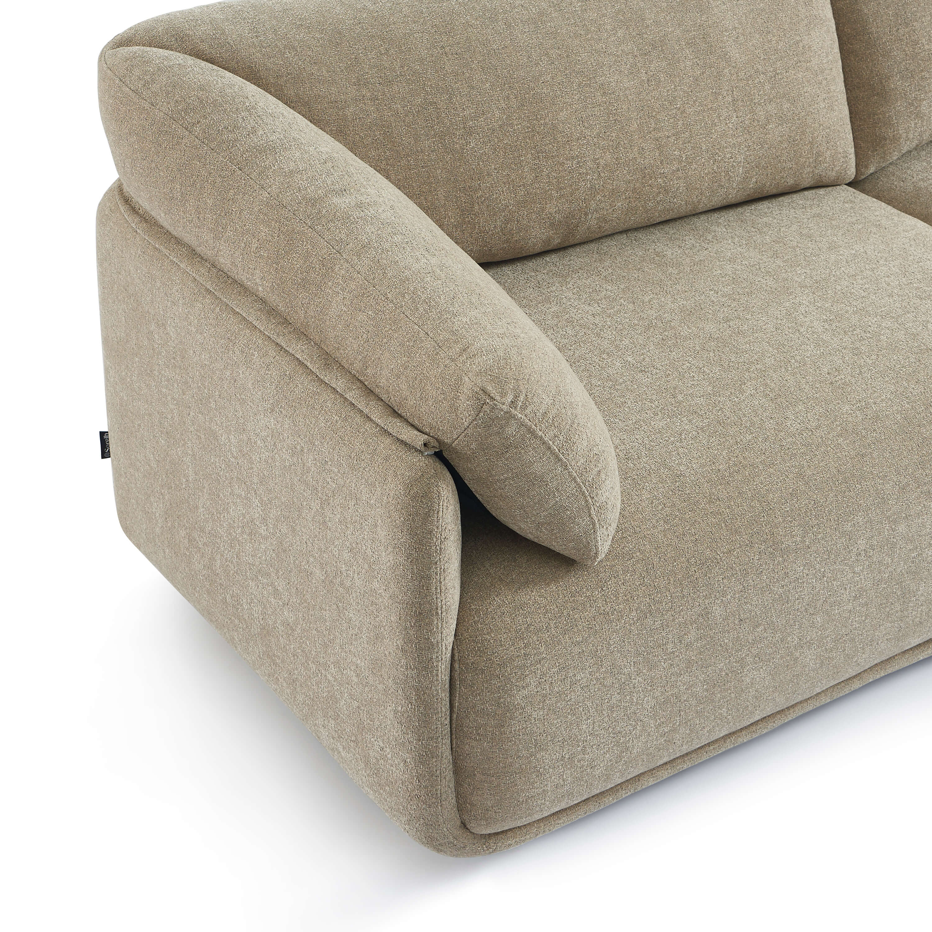 Kurly - 3-Seater Sofa - Textured Fabric - Beige