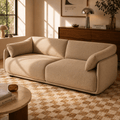 Kurly - 3-Seater Sofa - Textured Fabric - Beige