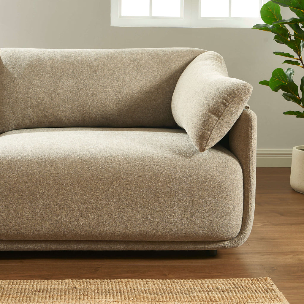 Kurly - 3-Seater Sofa - Textured Fabric - Beige