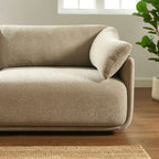 Kurly - 3-Seater Sofa - Textured Fabric - Beige