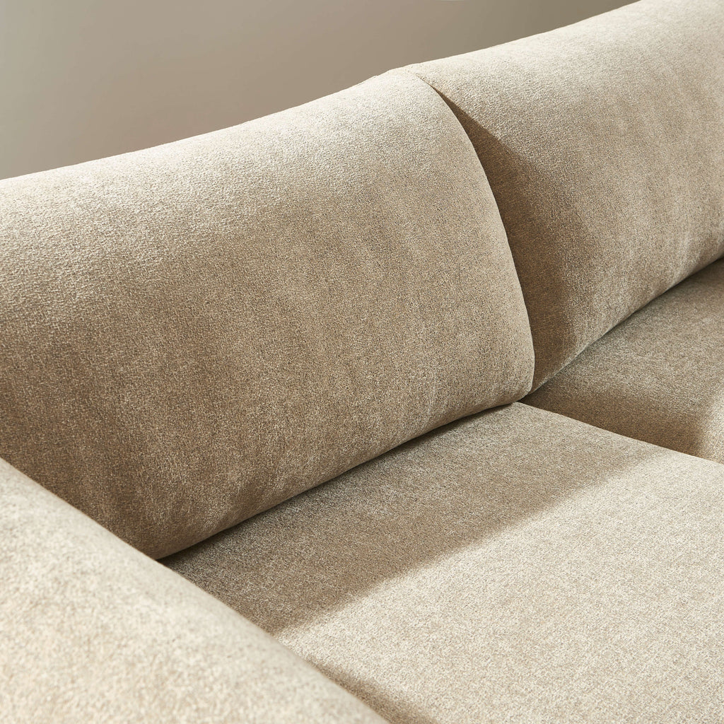 Kurly - 3-Seater Sofa - Textured Fabric - Beige