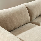 Kurly - 3-Seater Sofa - Textured Fabric - Beige