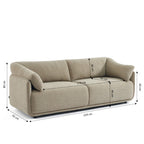 Kurly - 3-Seater Sofa - Textured Fabric - Beige