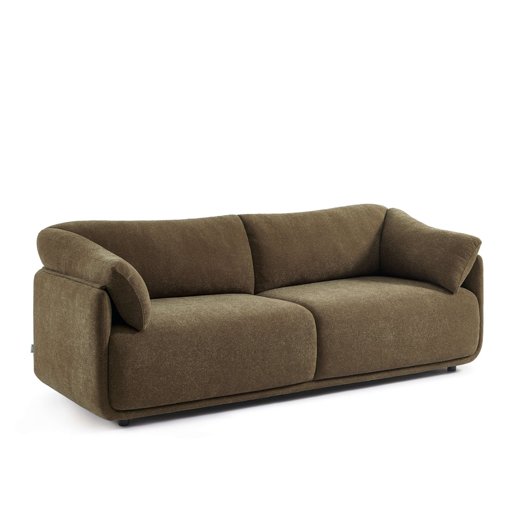 Kurly - 3-Seater Sofa - Textured Fabric - Taupe