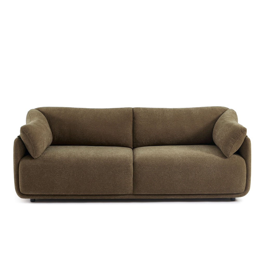 Kurly - 3-Seater Sofa - Textured Fabric - Taupe