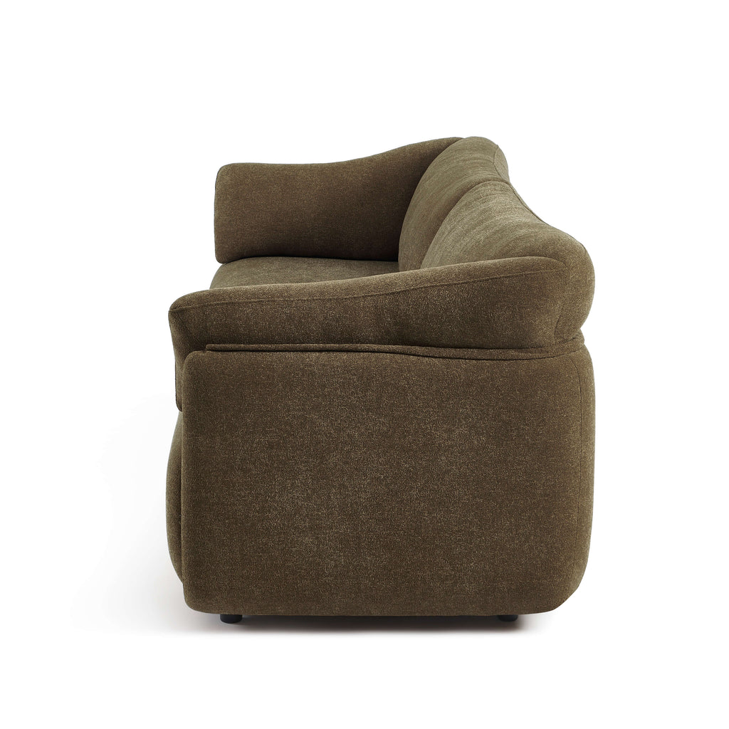 Kurly - 3-Seater Sofa - Textured Fabric - Taupe