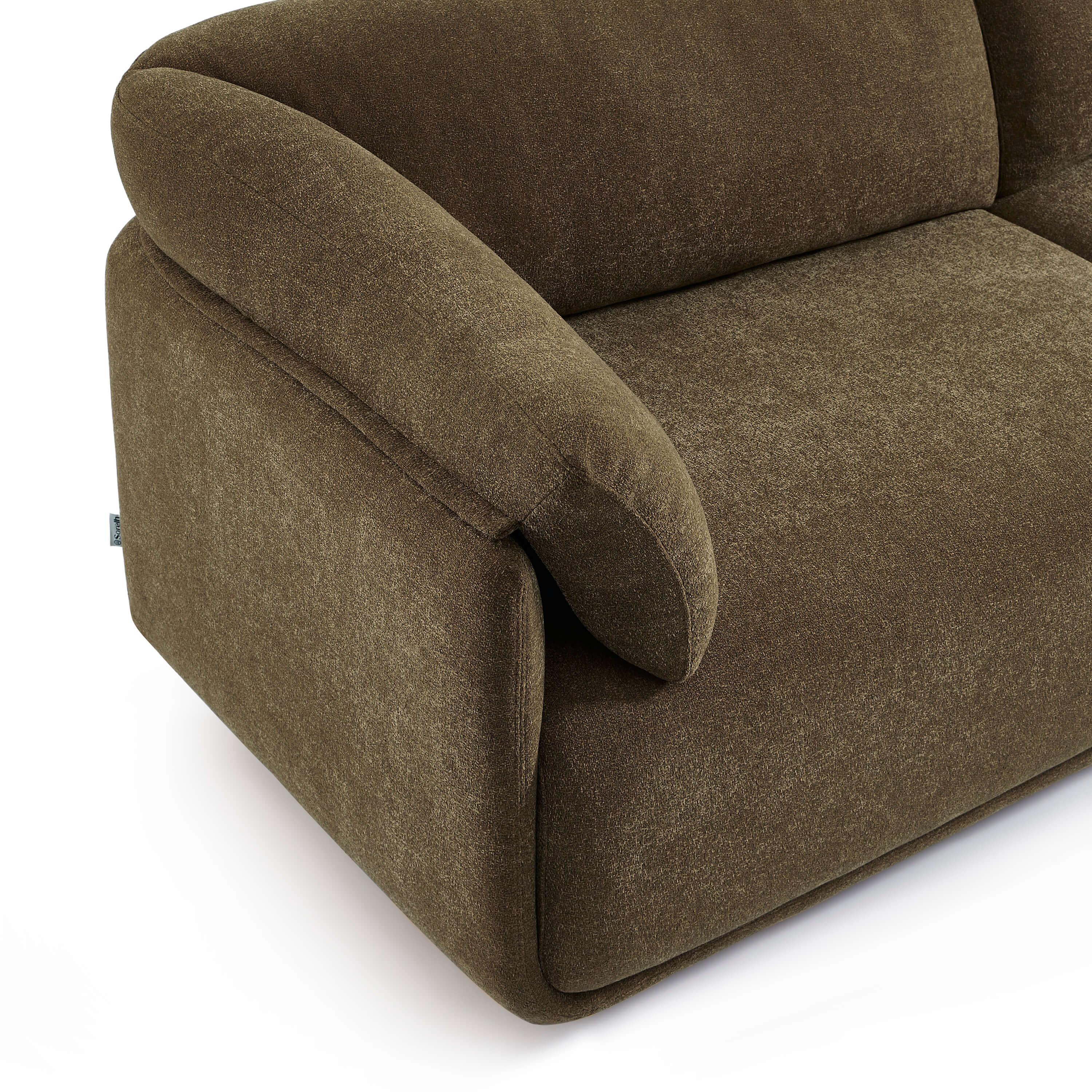 Kurly - 3-Seater Sofa - Textured Fabric - Taupe