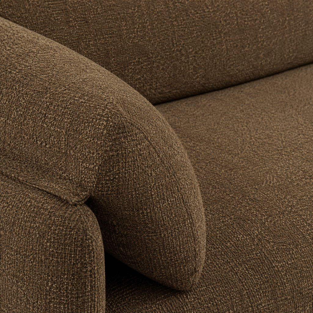 Kurly - 3-Seater Sofa - Textured Fabric - Taupe