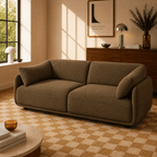 Kurly - 3-Seater Sofa - Textured Fabric - Taupe