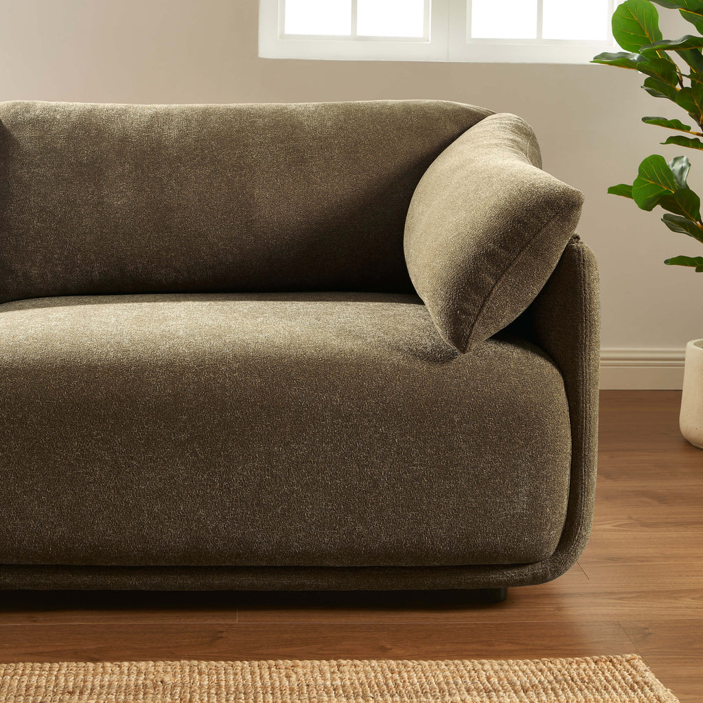 Kurly - 3-Seater Sofa - Textured Fabric - Taupe