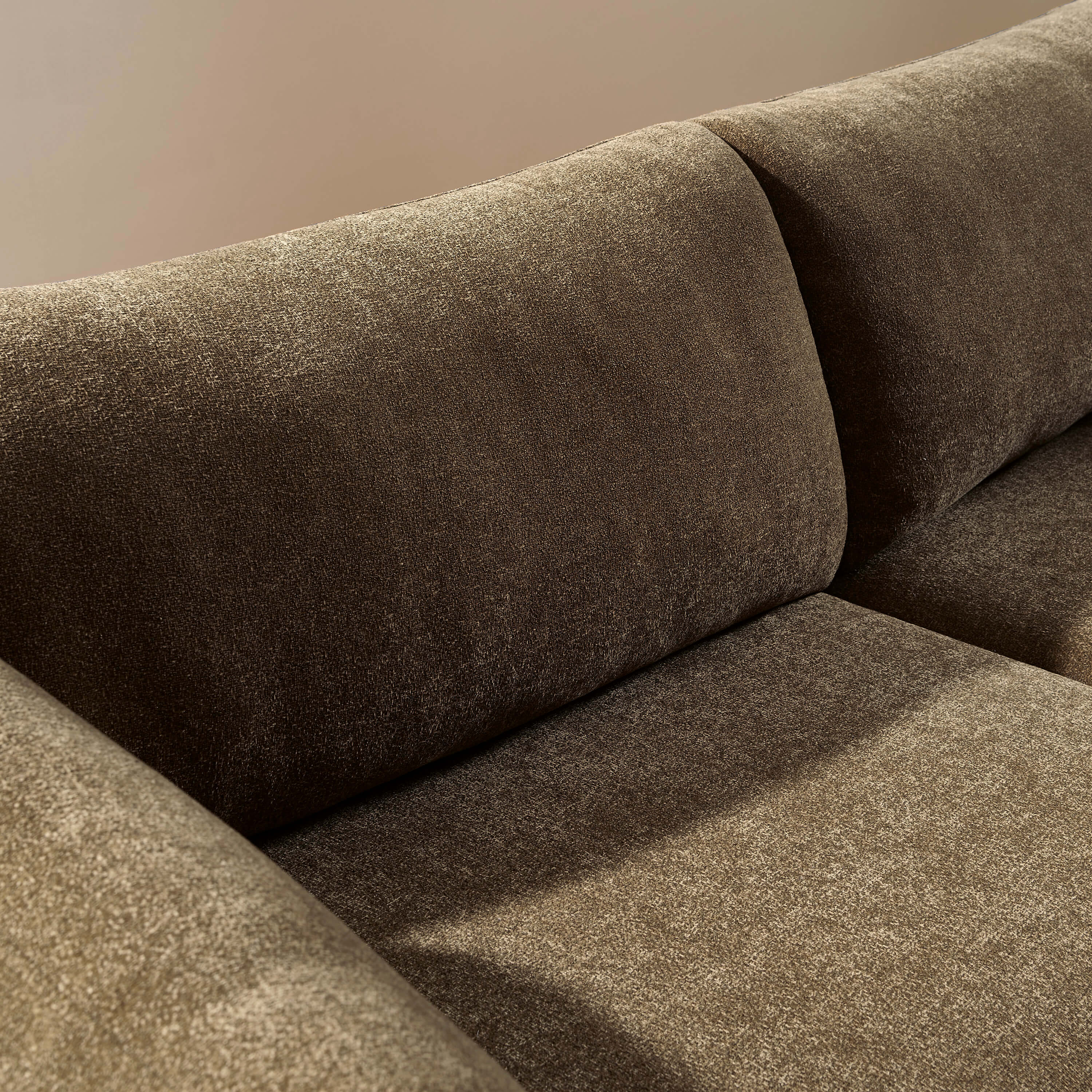 Kurly - 3-Seater Sofa - Textured Fabric - Taupe