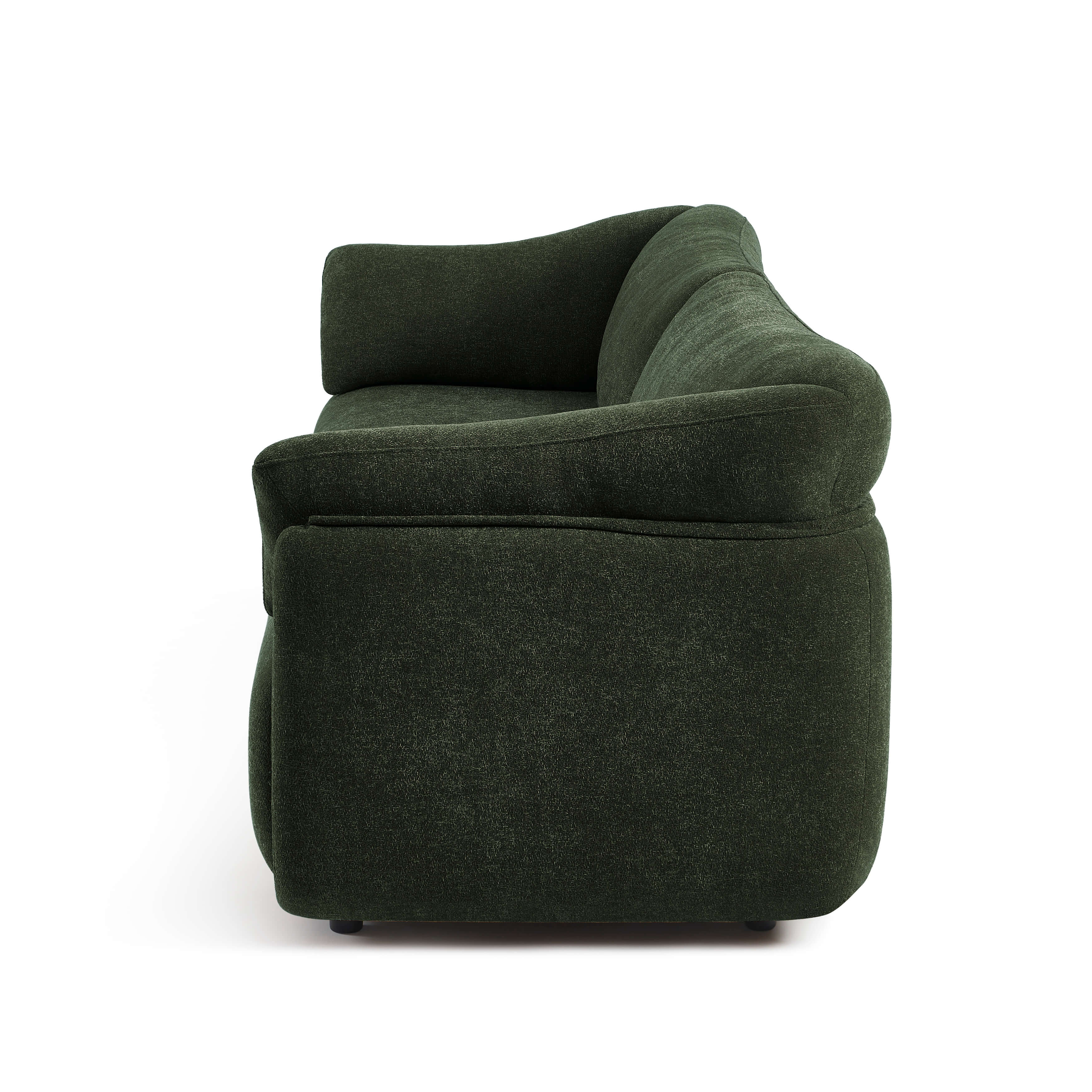 Kurly - Canapé 3 Places - Tissu Texturé - Vert