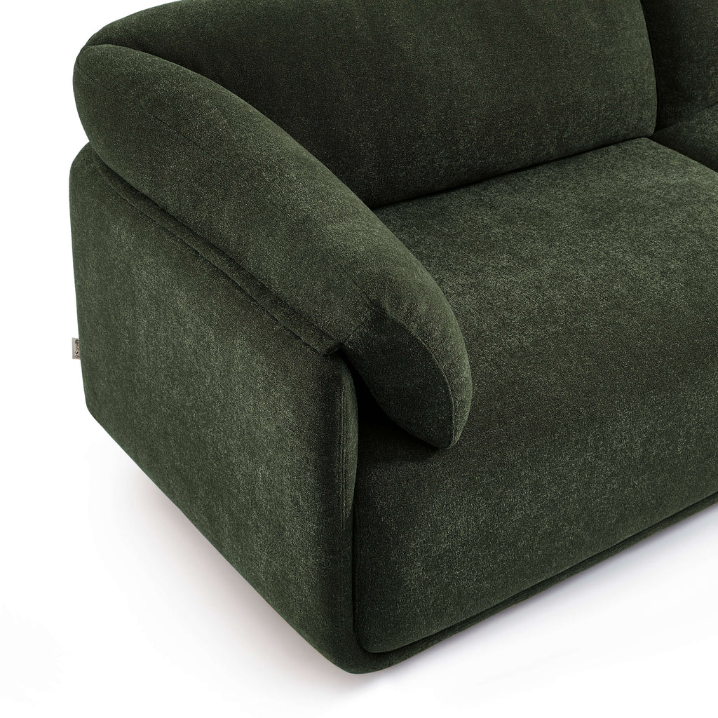 Kurly - Canapé 3 Places - Tissu Texturé - Vert