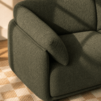 Kurly - Canapé 3 Places - Tissu Texturé - Vert