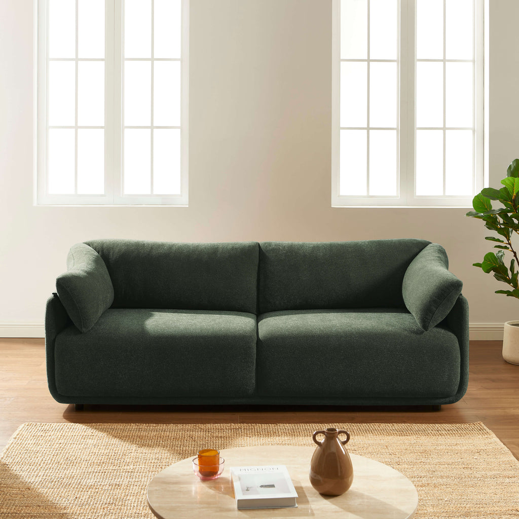 Kurly - Canapé 3 Places - Tissu Texturé - Vert