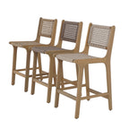 Kuta - Set di 2 sgabelli da bar per interni/esterni H66 cm - Legno di acacia e corda - Marrone chiaro