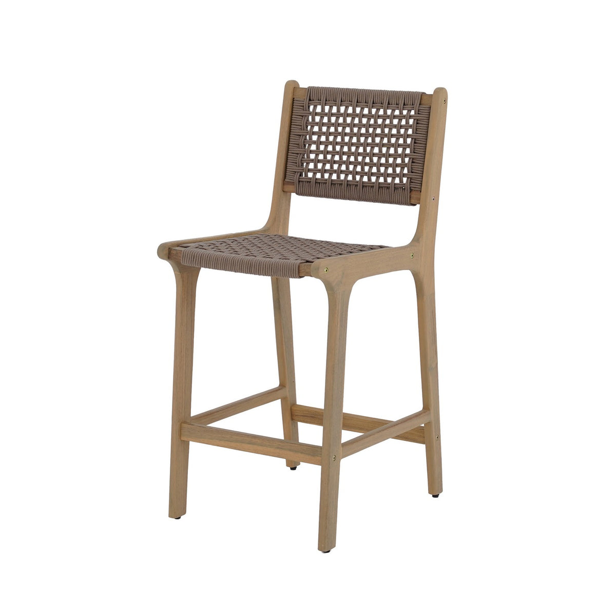 Kuta - Set di 2 sgabelli da bar per interni/esterni H66 cm - Legno di acacia e corda - Marrone chiaro