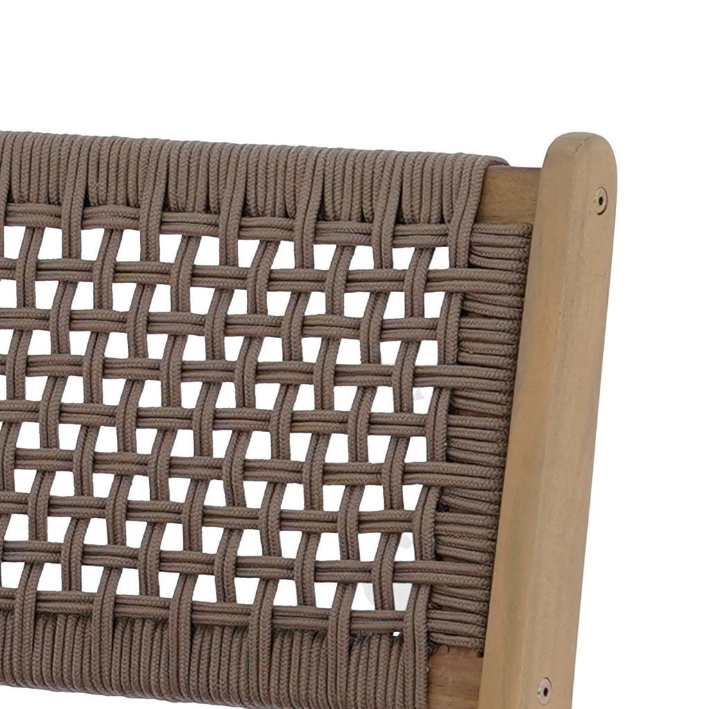Kuta - Set di 2 sgabelli da bar per interni/esterni H66 cm - Legno di acacia e corda - Marrone chiaro