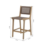 Kuta - Set di 2 sgabelli da bar per interni/esterni H66 cm - Legno di acacia e corda - Marrone chiaro